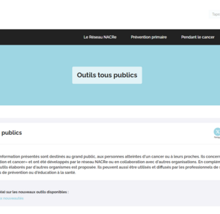 Visuel de la page d'accueil du site
